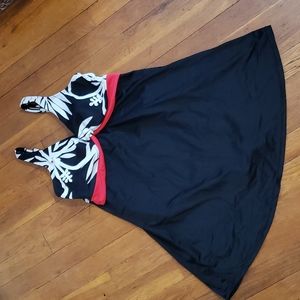 Womens Swimdress Swim Dress EUC Black & White
